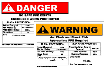 Examples of electrical safety signs