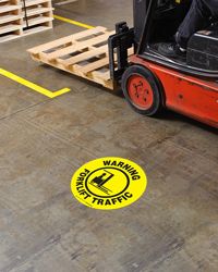 Forklift traffic floor sign warning