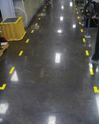 Defined aisles using floor marking tape