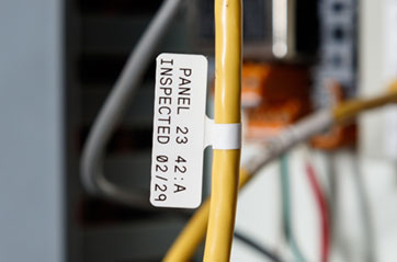 Shop wire and cable flag labels.