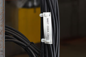 Shop wire and cable tags.