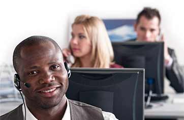 Customer service reps on their phones