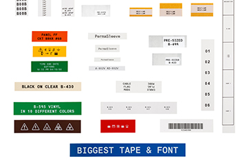 An assortment of M210 and M211 labels.