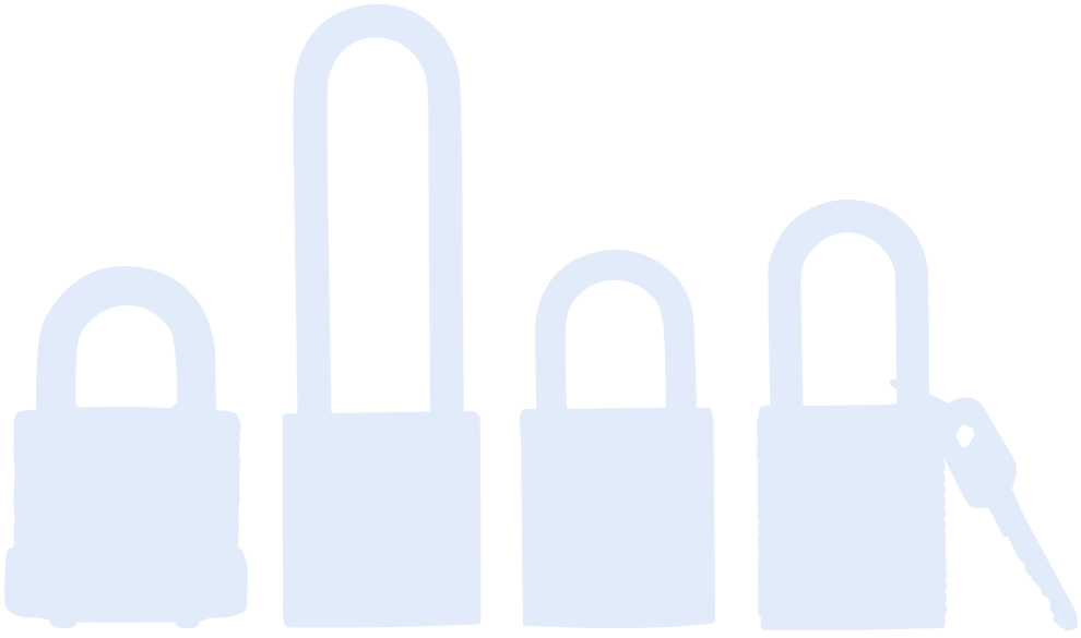 Silhouttes of different padlocks.