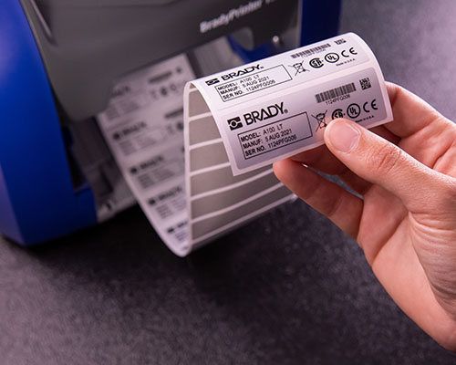 A series of labels printed on the i5300 printer.