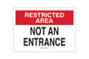 A sign that says "RESTRICTED AREA."