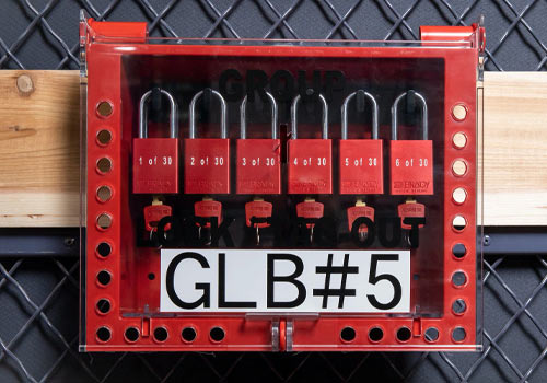 Image of a red group lockbox