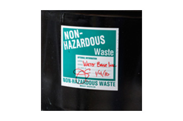 A label that says "NON-HAZARDOUS WASTE."