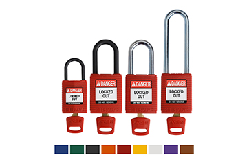 Four plastic Safekey models with a range of color options below