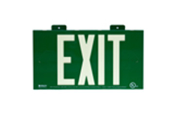 A green exit sign.