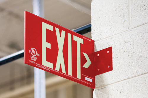 Exit sign that reads 'exit'