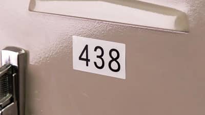 A Brady ultra aggressive adhesive label with the text 